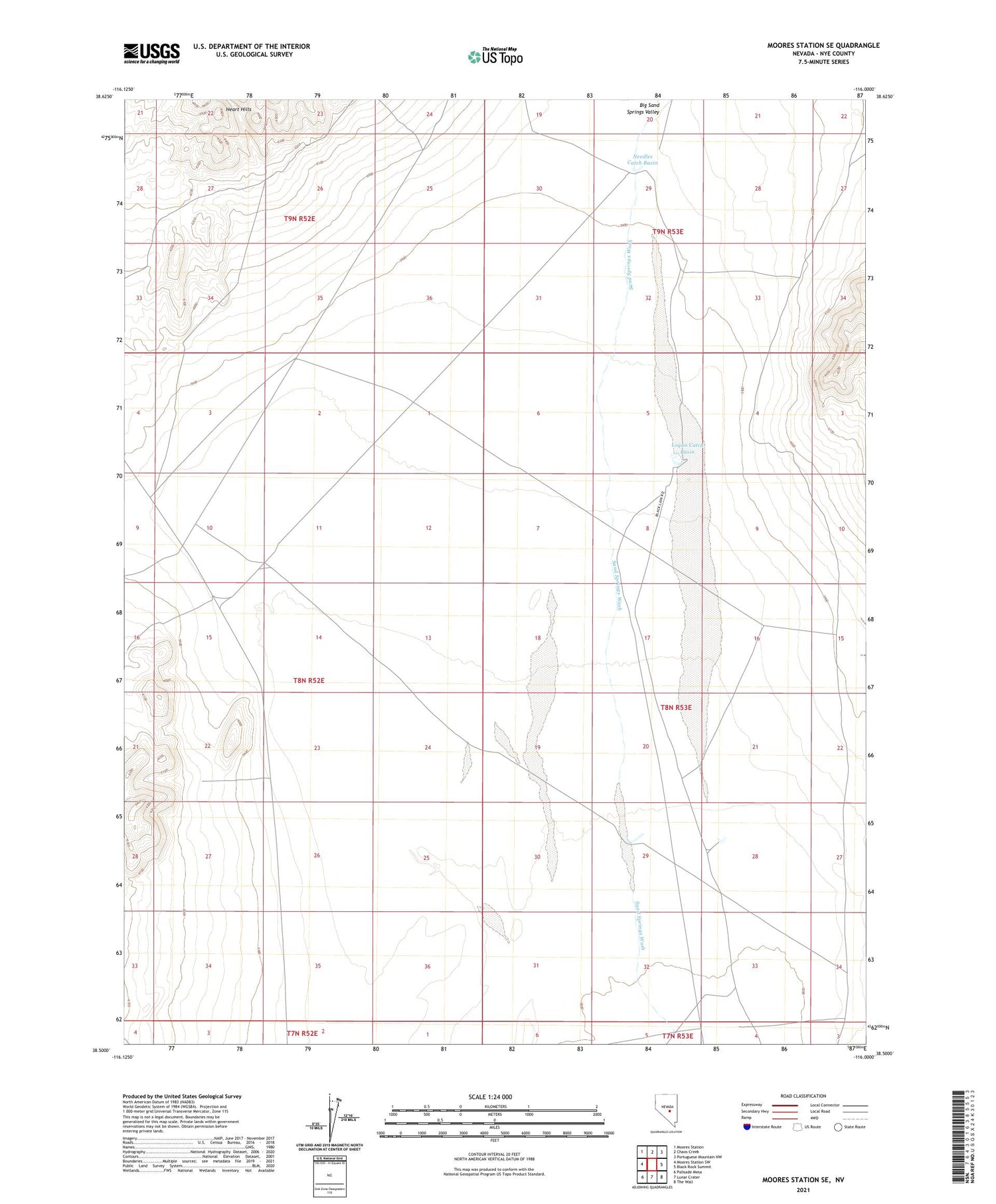 Moores Station SE Nevada US Topo Map Image