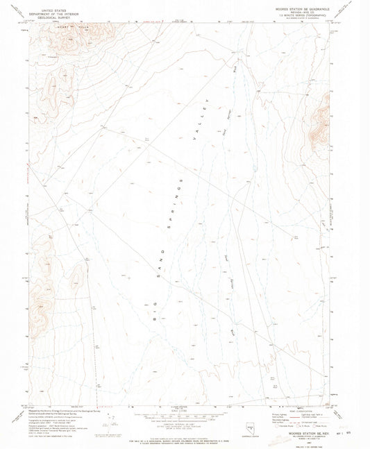 Classic USGS Moores Station SE Nevada 7.5'x7.5' Topo Map Image