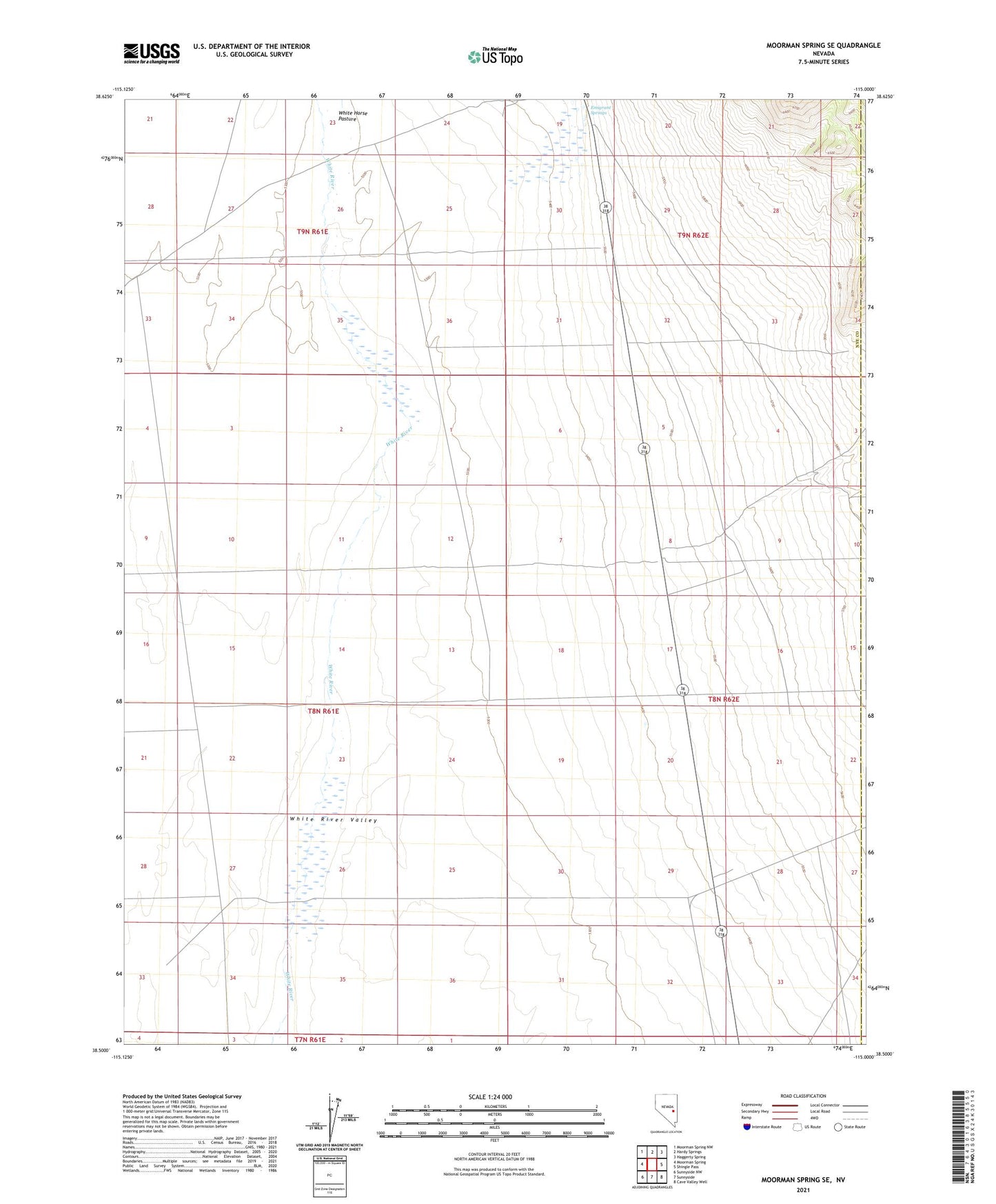 Moorman Spring SE Nevada US Topo Map Image