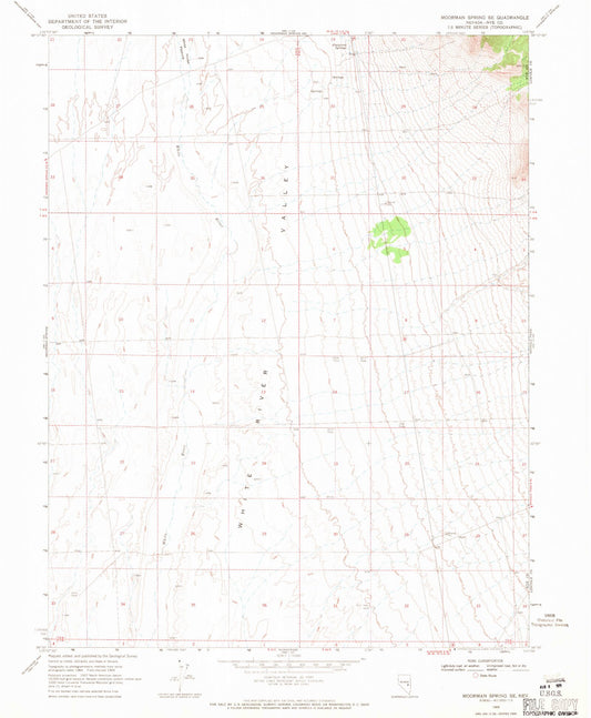 Classic USGS Moorman Spring SE Nevada 7.5'x7.5' Topo Map Image