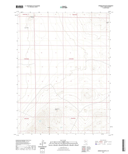 Mormon Dan Butte Nevada US Topo Map Image
