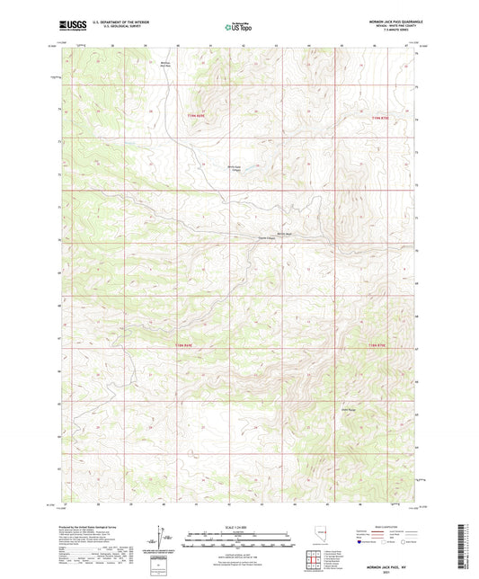 Mormon Jack Pass Nevada US Topo Map Image