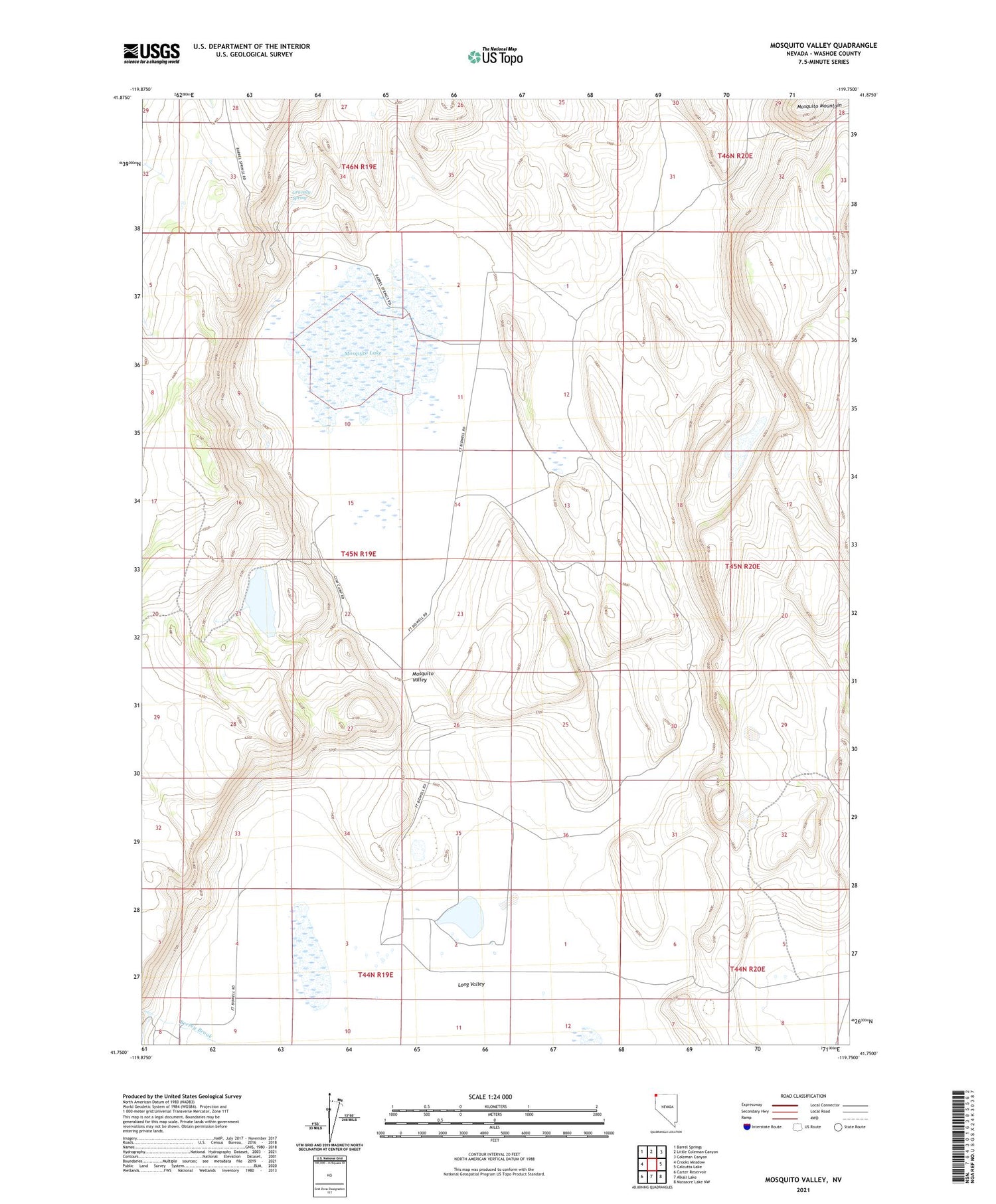 Mosquito Valley Nevada US Topo Map Image