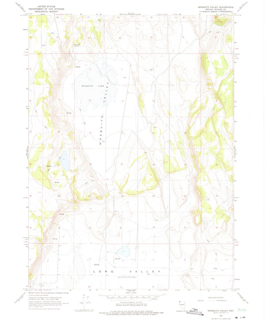 Classic USGS Mosquito Valley Nevada 7.5'x7.5' Topo Map Image