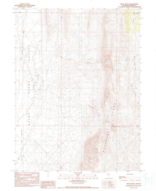 Classic USGS Moss Creek Nevada 7.5'x7.5' Topo Map Image