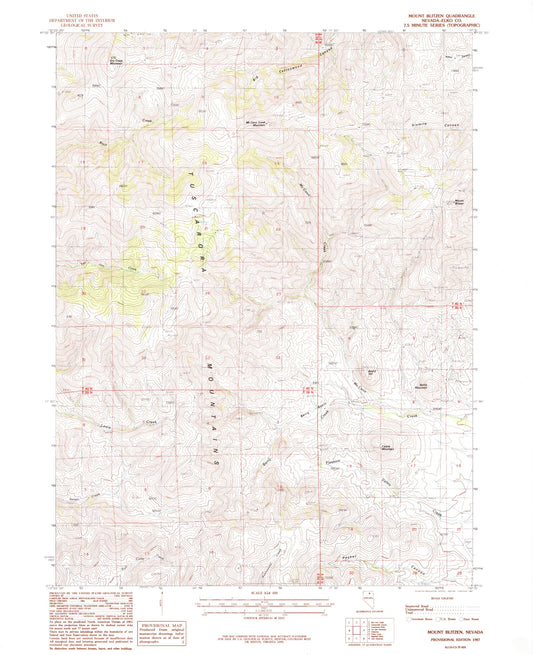 Classic USGS Mount Blitzen Nevada 7.5'x7.5' Topo Map Image