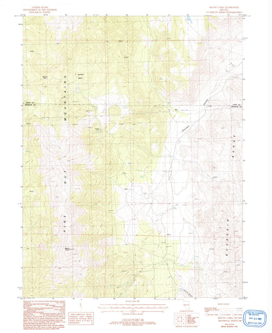 Classic USGS Mount Como Nevada 7.5'x7.5' Topo Map Image