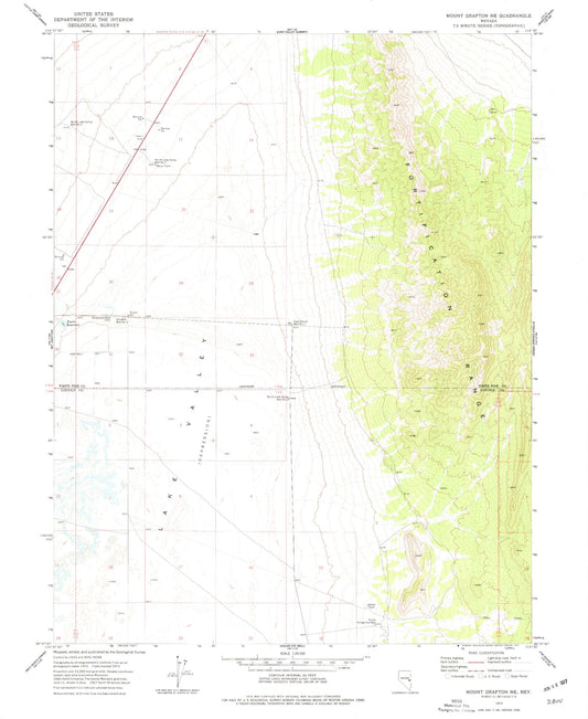 Classic USGS Mount Grafton NE Nevada 7.5'x7.5' Topo Map Image