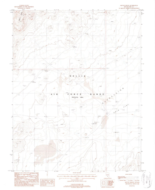 Classic USGS Mount Helen Nevada 7.5'x7.5' Topo Map Image