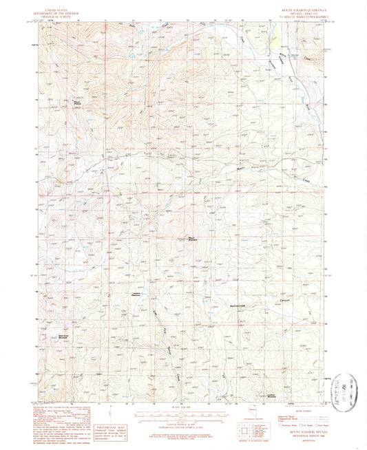 Classic USGS Mount Ichabod Nevada 7.5'x7.5' Topo Map Image