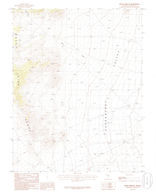 Classic USGS Mount Irish SE Nevada 7.5'x7.5' Topo Map Image