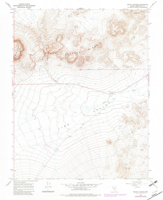 Classic USGS Mount Jackson Nevada 7.5'x7.5' Topo Map Image