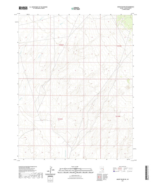Mount Wilson SW Nevada US Topo Map Image