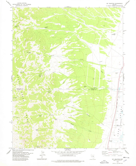 Classic USGS Mount Grafton Nevada 7.5'x7.5' Topo Map Image