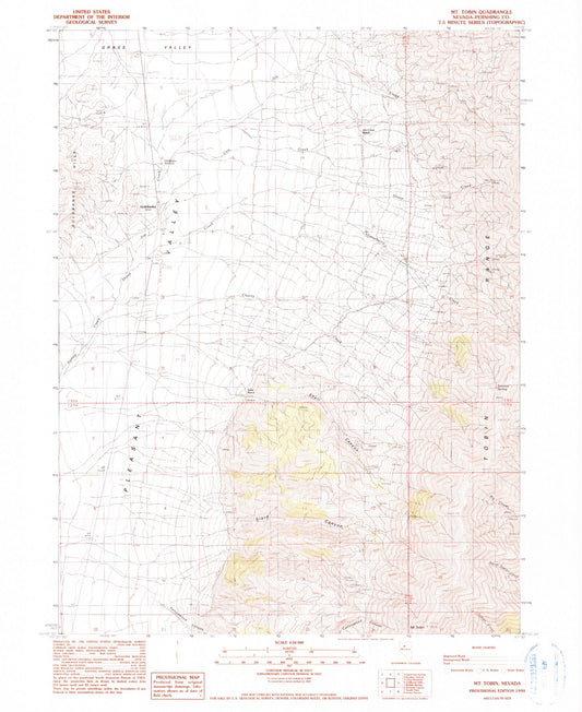 Classic USGS Mount Tobin Nevada 7.5'x7.5' Topo Map Image