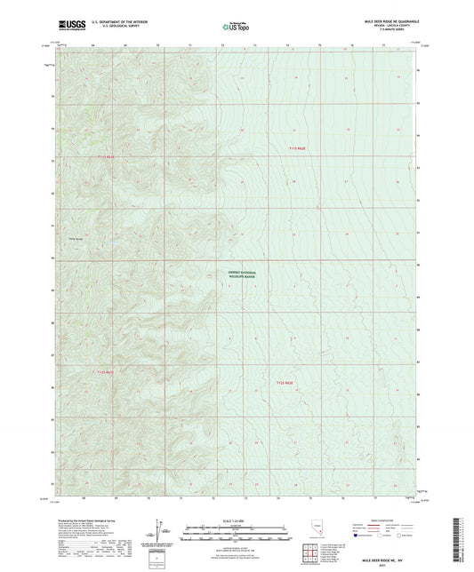 Mule Deer Ridge NE Nevada US Topo Map Image