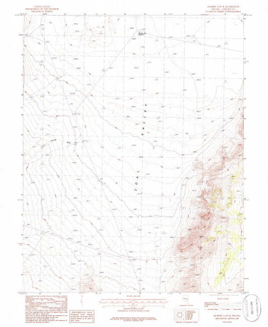 Classic USGS Murphy Gap SE Nevada 7.5'x7.5' Topo Map Image