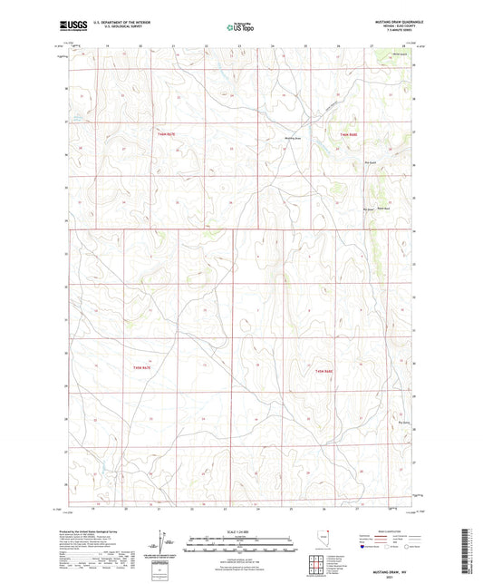 Mustang Draw Nevada US Topo Map Image
