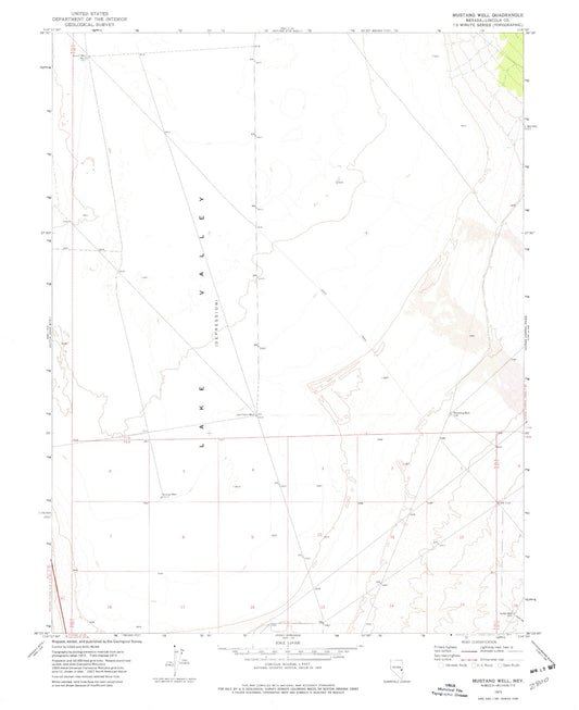 Classic USGS Mustang Well Nevada 7.5'x7.5' Topo Map Image