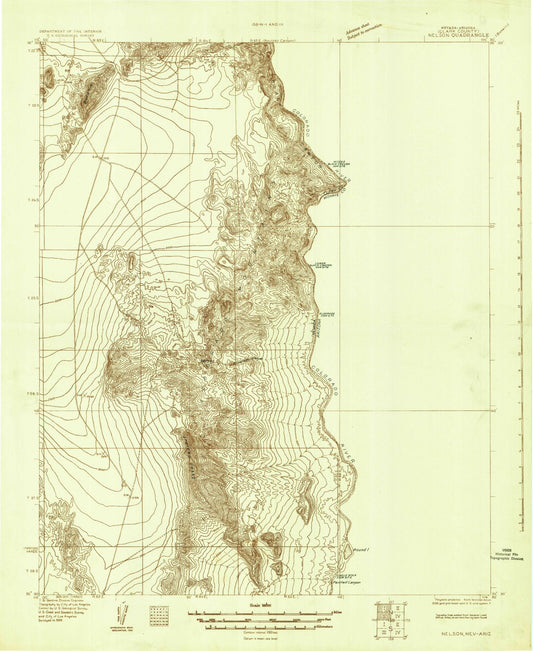 Historic 1926 Nelson Nevada 30'x30' Topo Map Image