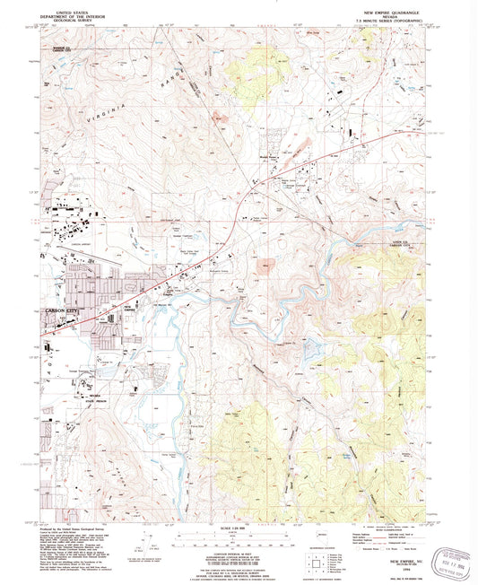 Classic USGS New Empire Nevada 7.5'x7.5' Topo Map Image