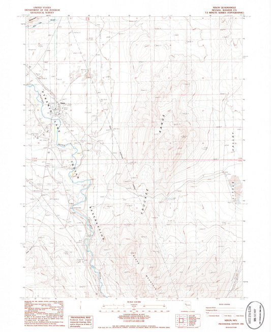 Classic USGS Nixon Nevada 7.5'x7.5' Topo Map Image