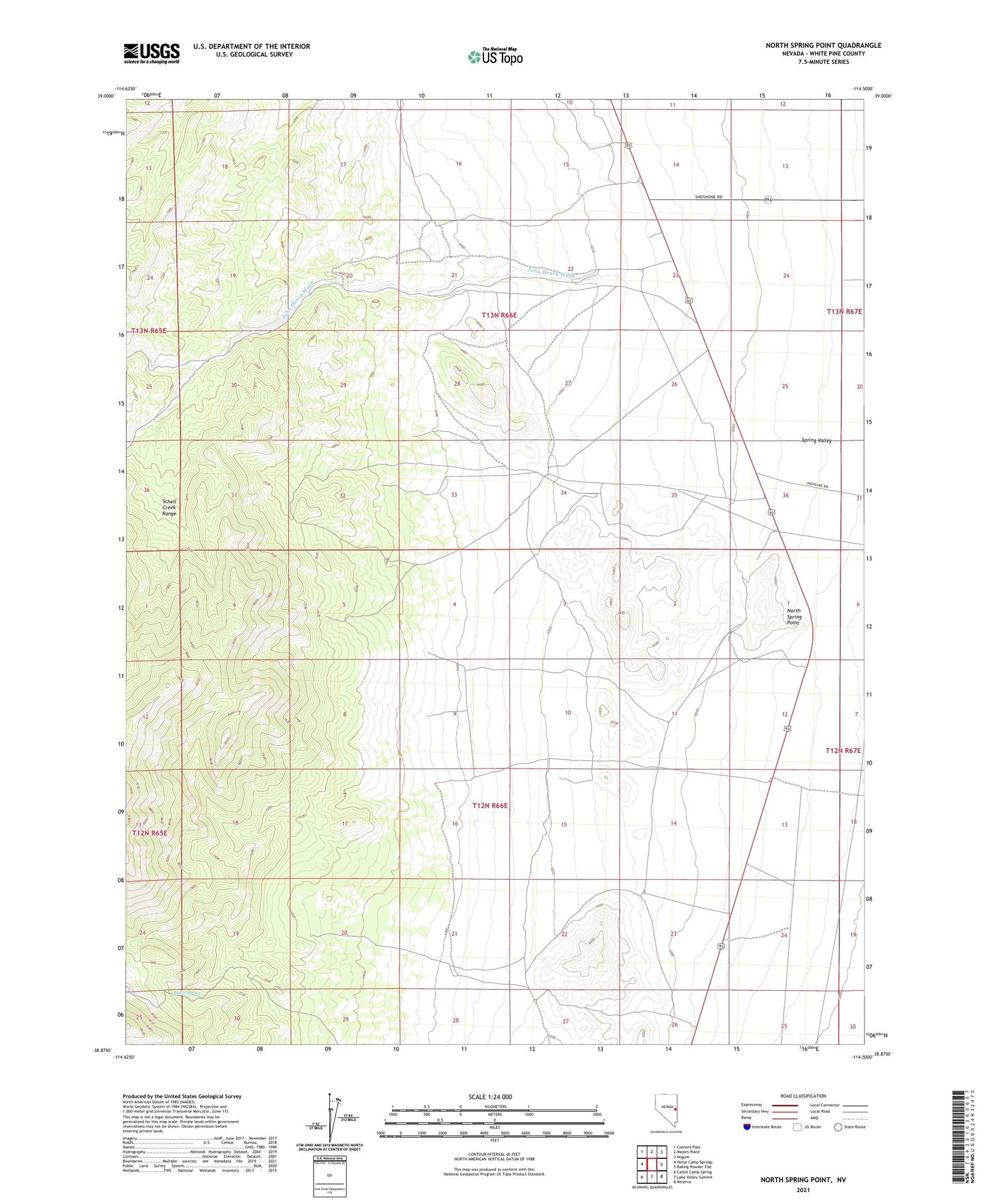 North Spring Point Nevada US Topo Map Image