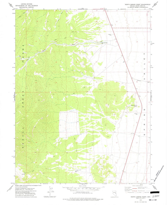 Classic USGS North Spring Point Nevada 7.5'x7.5' Topo Map Image
