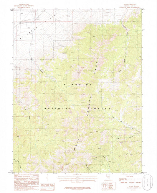 Classic USGS Nyala Nevada 7.5'x7.5' Topo Map Image