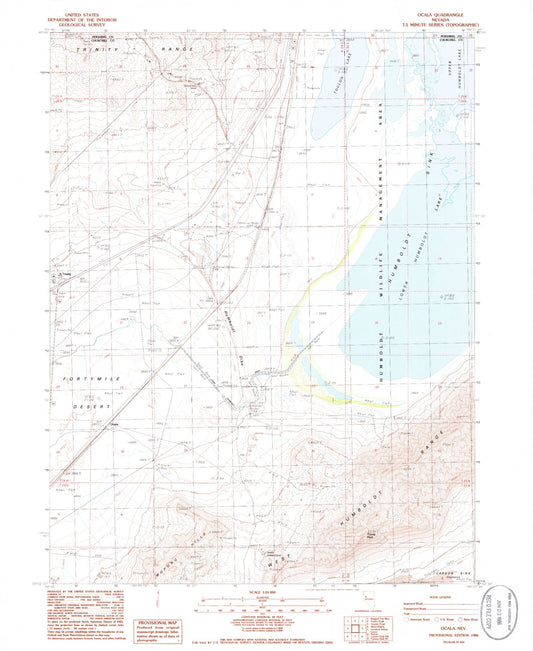 Classic USGS Ocala Nevada 7.5'x7.5' Topo Map Image