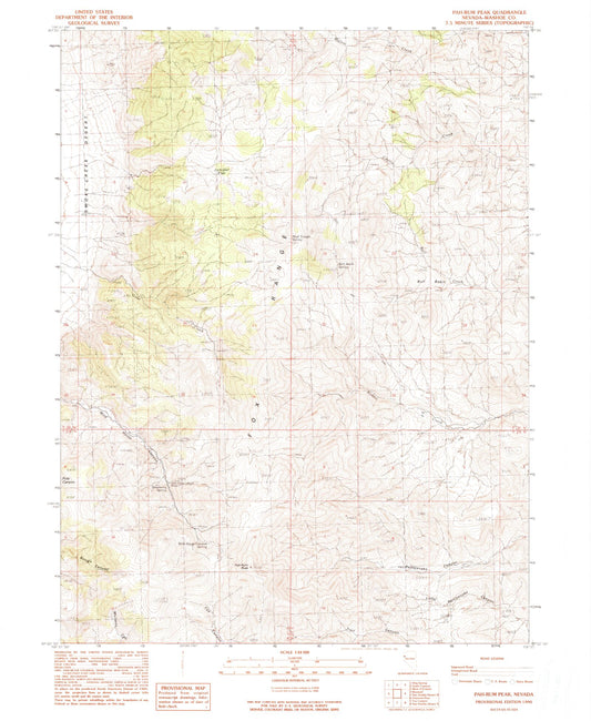 Classic USGS Pah-Rum Peak Nevada 7.5'x7.5' Topo Map Image