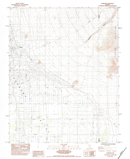Classic USGS Pahrump Nevada 7.5'x7.5' Topo Map Image