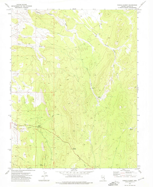 Classic USGS Panaca Summit Nevada 7.5'x7.5' Topo Map Image