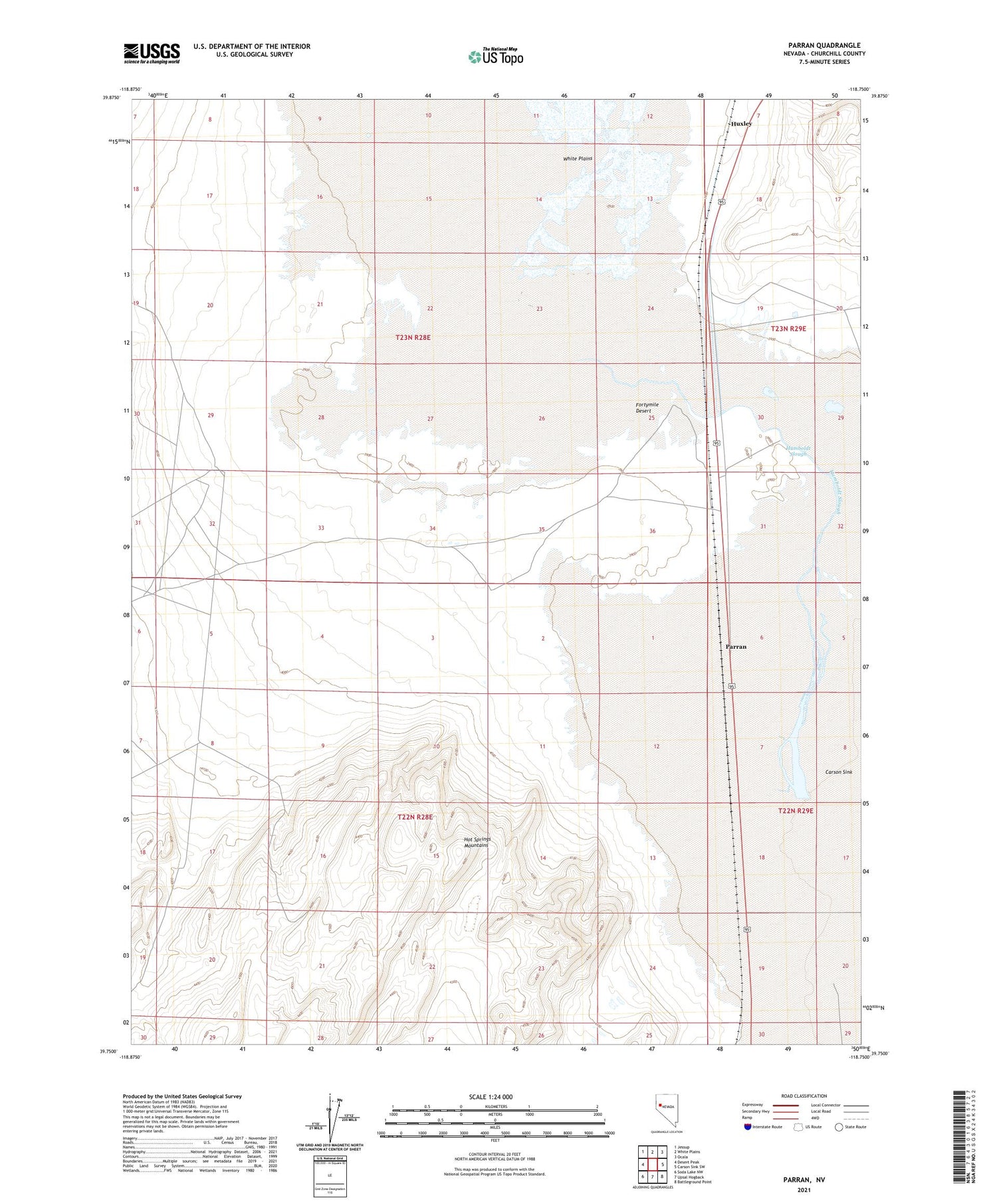Parran Nevada US Topo Map Image