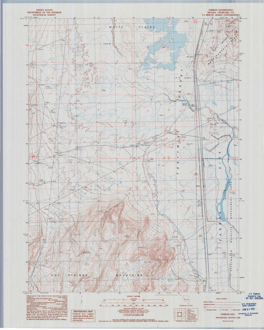 Classic USGS Parran Nevada 7.5'x7.5' Topo Map Image