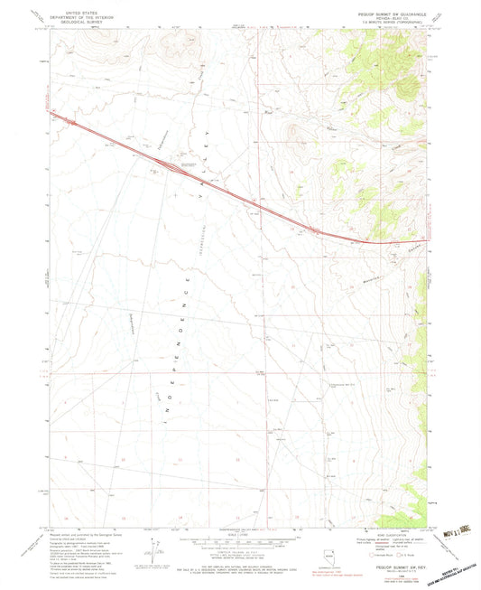 Classic USGS Pequop Summit SW Nevada 7.5'x7.5' Topo Map Image