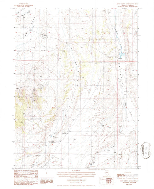 Classic USGS Pete Hanson Creek Nevada 7.5'x7.5' Topo Map Image