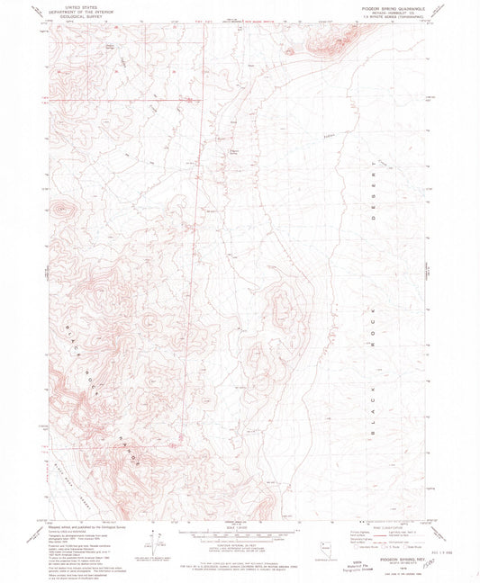 Classic USGS Pidgeon Spring Nevada 7.5'x7.5' Topo Map Image