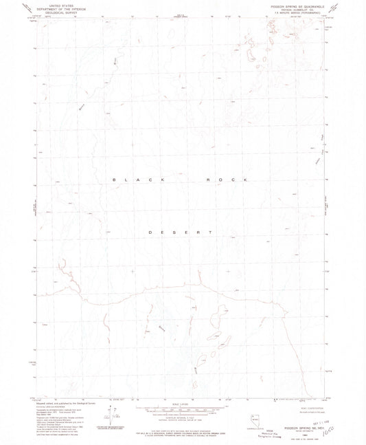 Classic USGS Pidgeon Spring SE Nevada 7.5'x7.5' Topo Map Image