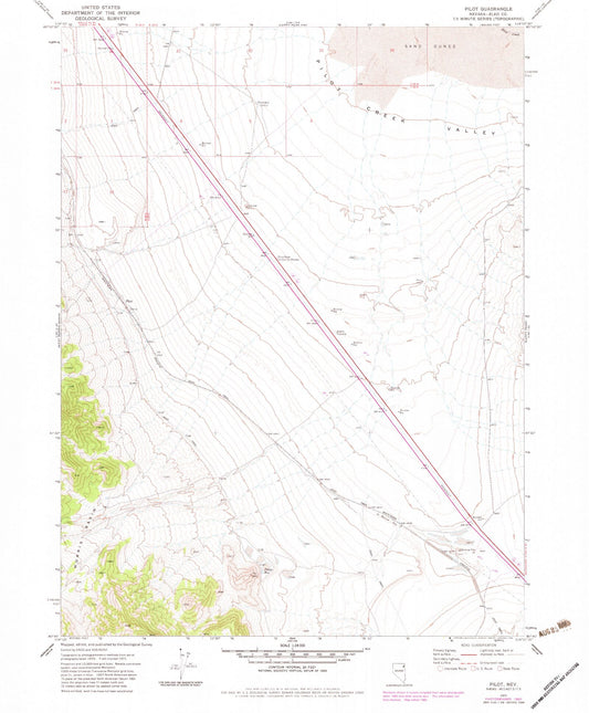 Classic USGS Pilot Nevada 7.5'x7.5' Topo Map Image