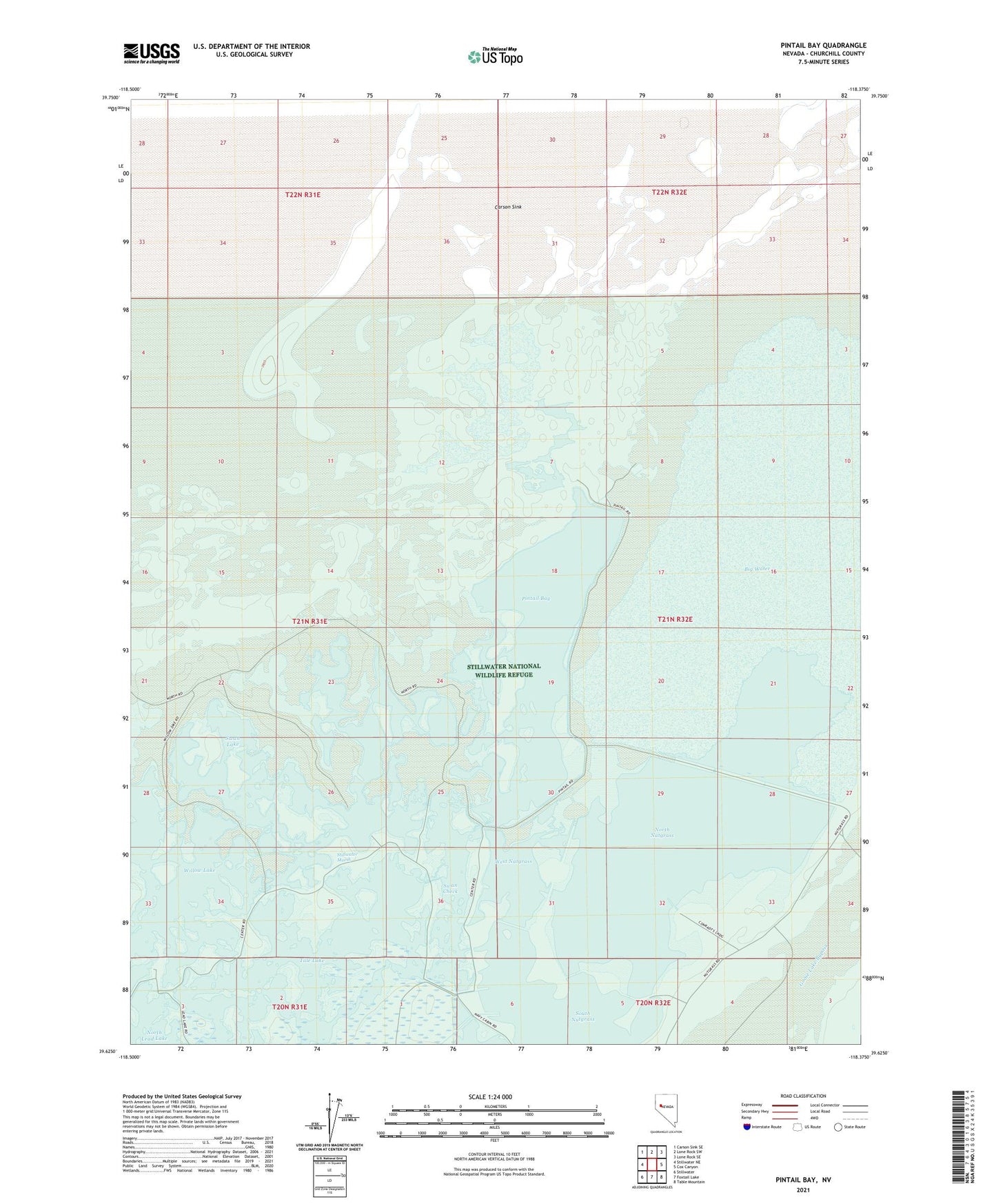 Pintail Bay Nevada US Topo Map Image