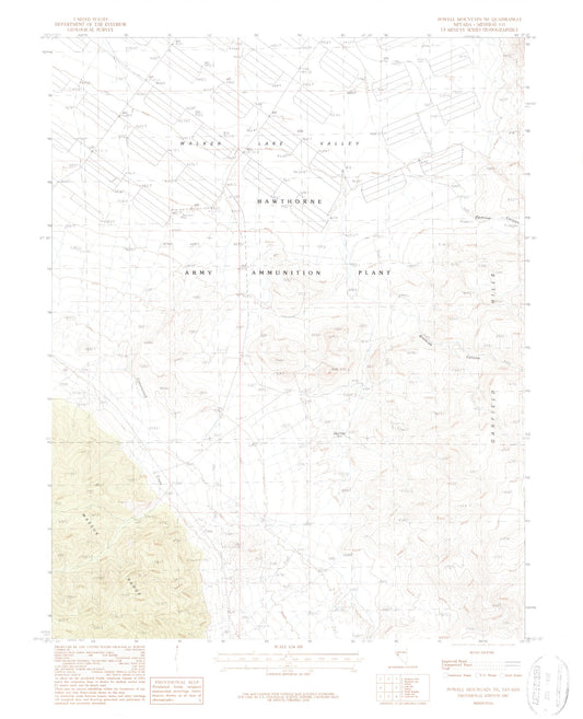 Classic USGS Powell Mountain NE Nevada 7.5'x7.5' Topo Map Image