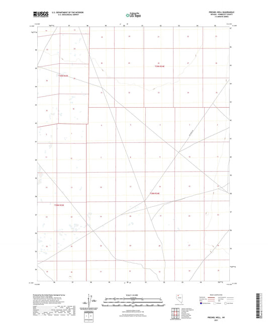 Presnel Well Nevada US Topo Map Image