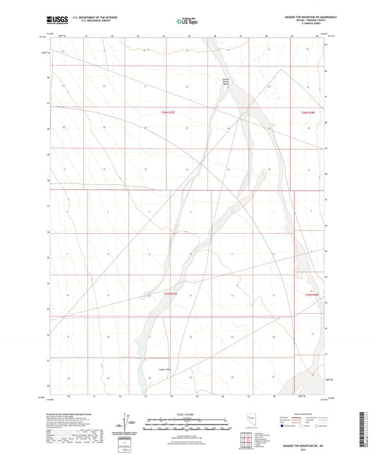 Ragged Top Mountain SW Nevada US Topo Map Image