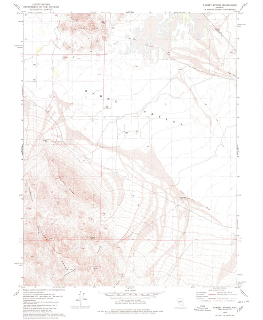 Classic USGS Ramsey Spring Nevada 7.5'x7.5' Topo Map Image