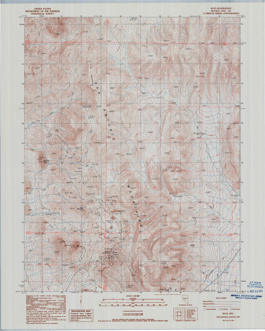 Classic USGS Rays Nevada 7.5'x7.5' Topo Map Image