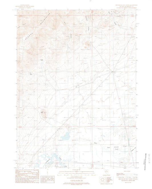 Classic USGS Red House Flat West Nevada 7.5'x7.5' Topo Map Image