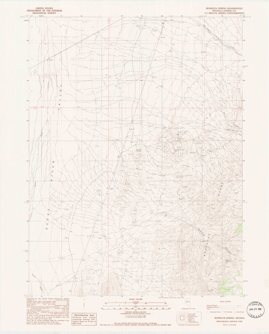 Classic USGS Redrock Spring Nevada 7.5'x7.5' Topo Map Image