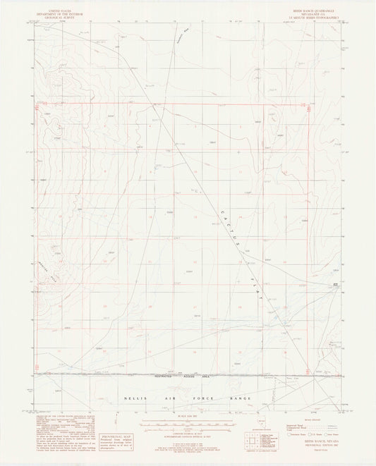 Classic USGS Reeds Ranch Nevada 7.5'x7.5' Topo Map Image