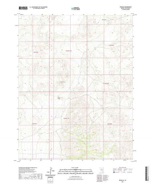 Reveille Nevada US Topo Map Image